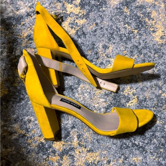 Nine West Pruce Ankle Strap Block Heel Sandals wedding guest shoe - Picture 5 of 5